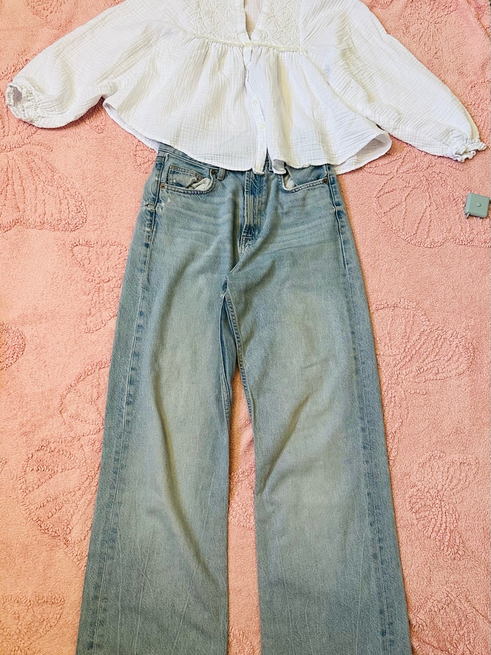 Zara Light Blue Wide-Leg Jeans